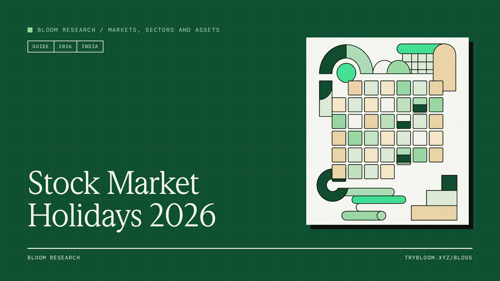 Bloom Research cover for the 2026 NYSE and Nasdaq stock market holiday calendar